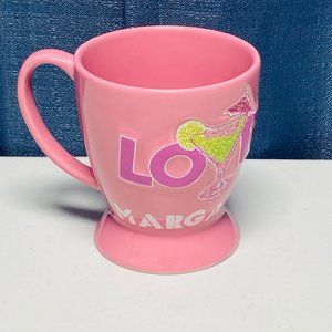 Margaritaville "Love on the Rocks" Pink Coffee Cocoa Mug  Tea Cup 14oz